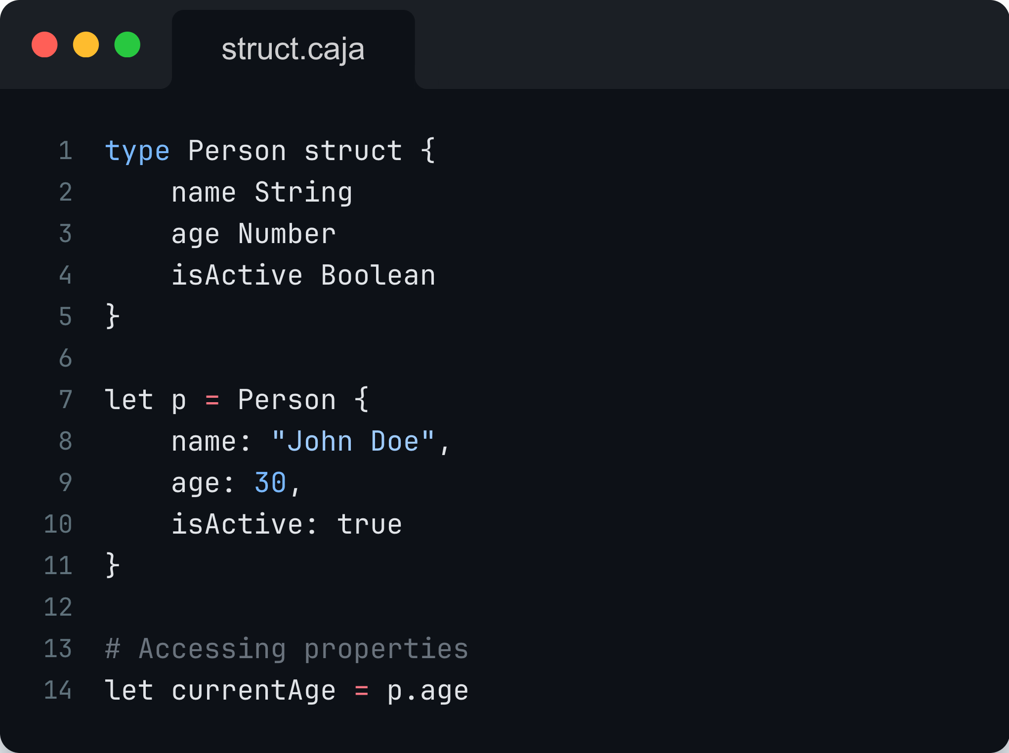 Struct Syntax